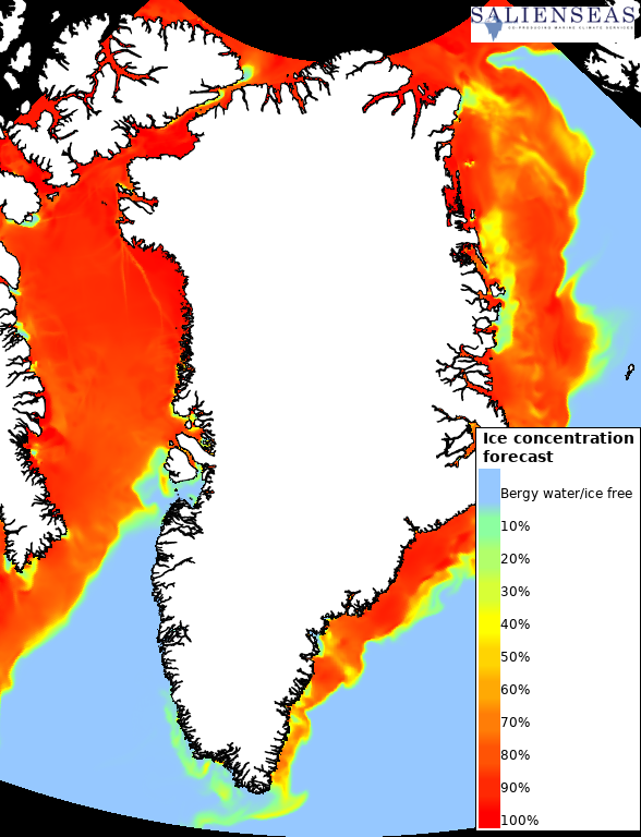 Ice chart for Greenland